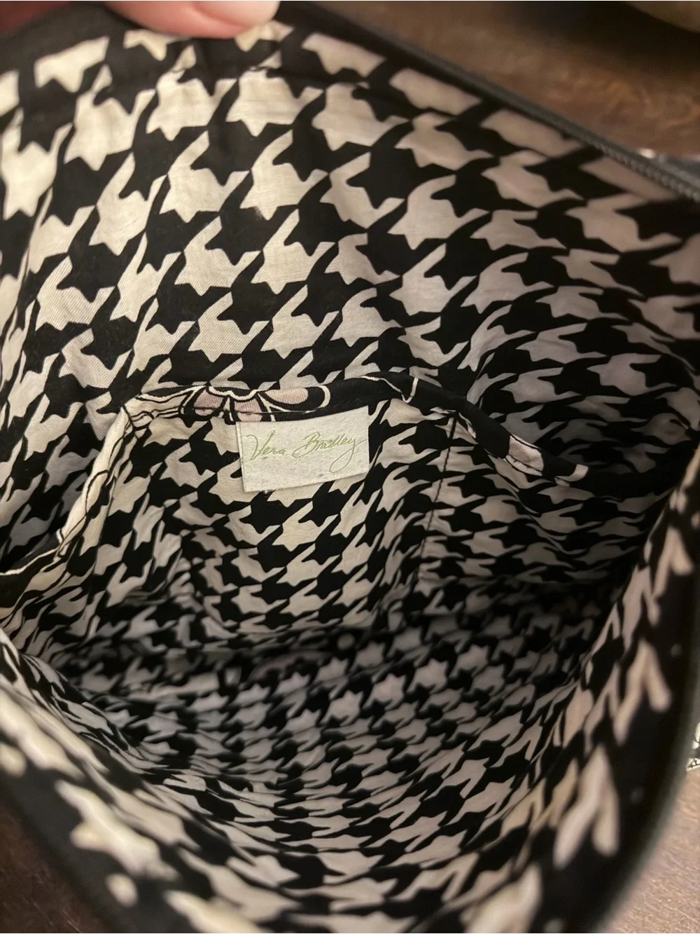 Vera Bradley Night & Day Crossbody Bag Black White Paisley Quilted Cotton
